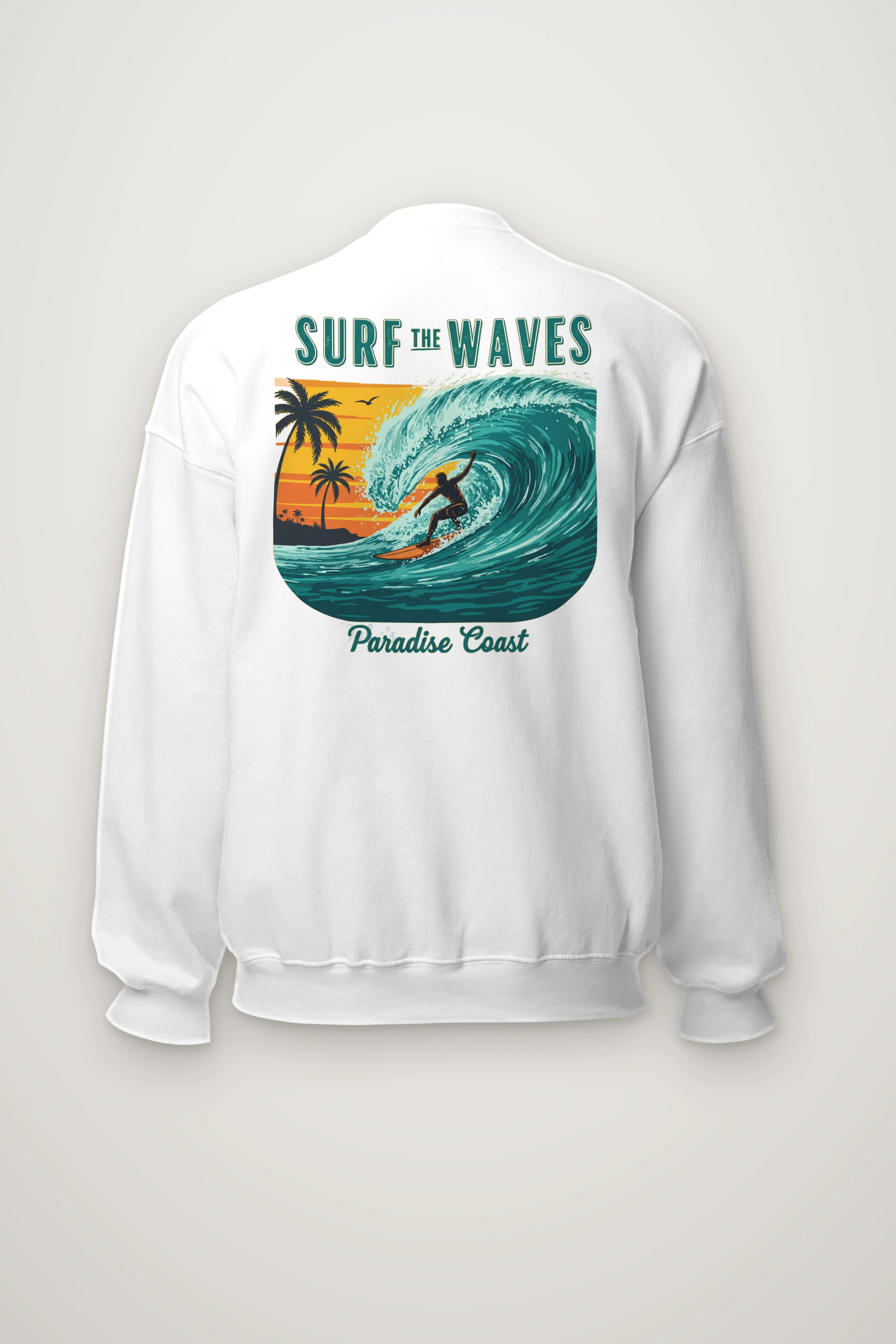 "Surf The Waves" Heavy Blend Unisex Crewneck Sweatshirt