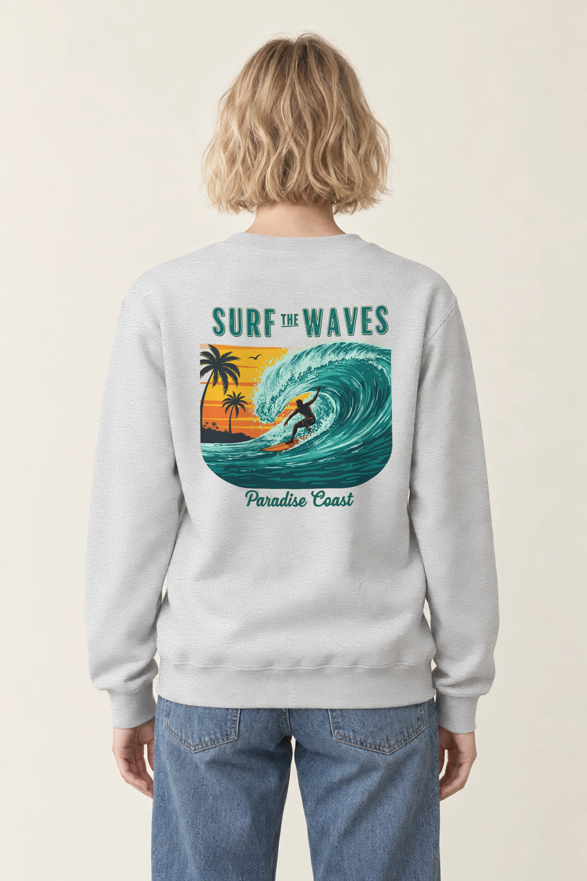 "Surf The Waves" 1 Crewneck Sweatshirt