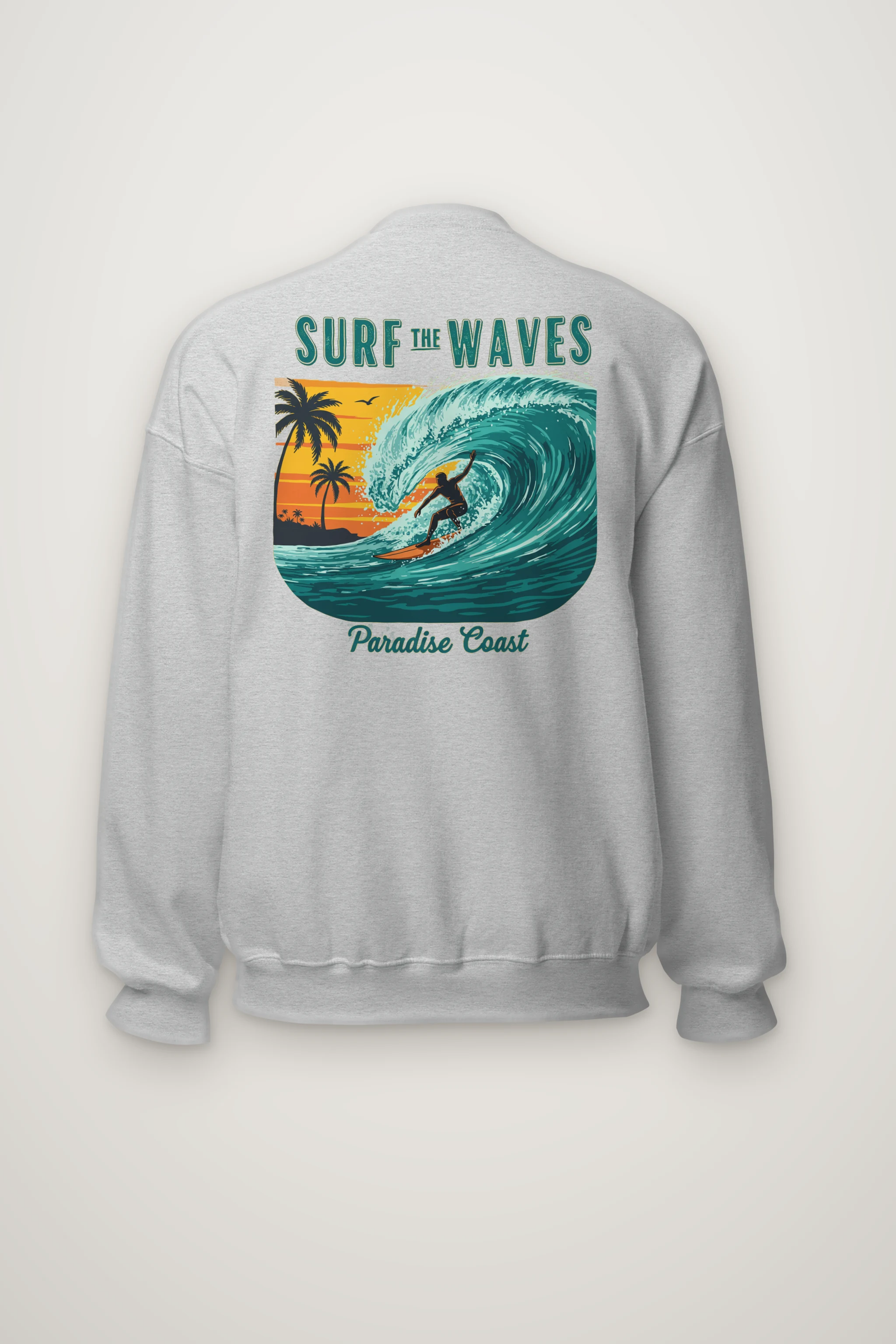 "Surf The Waves" Heavy Blend Unisex Crewneck Sweatshirt