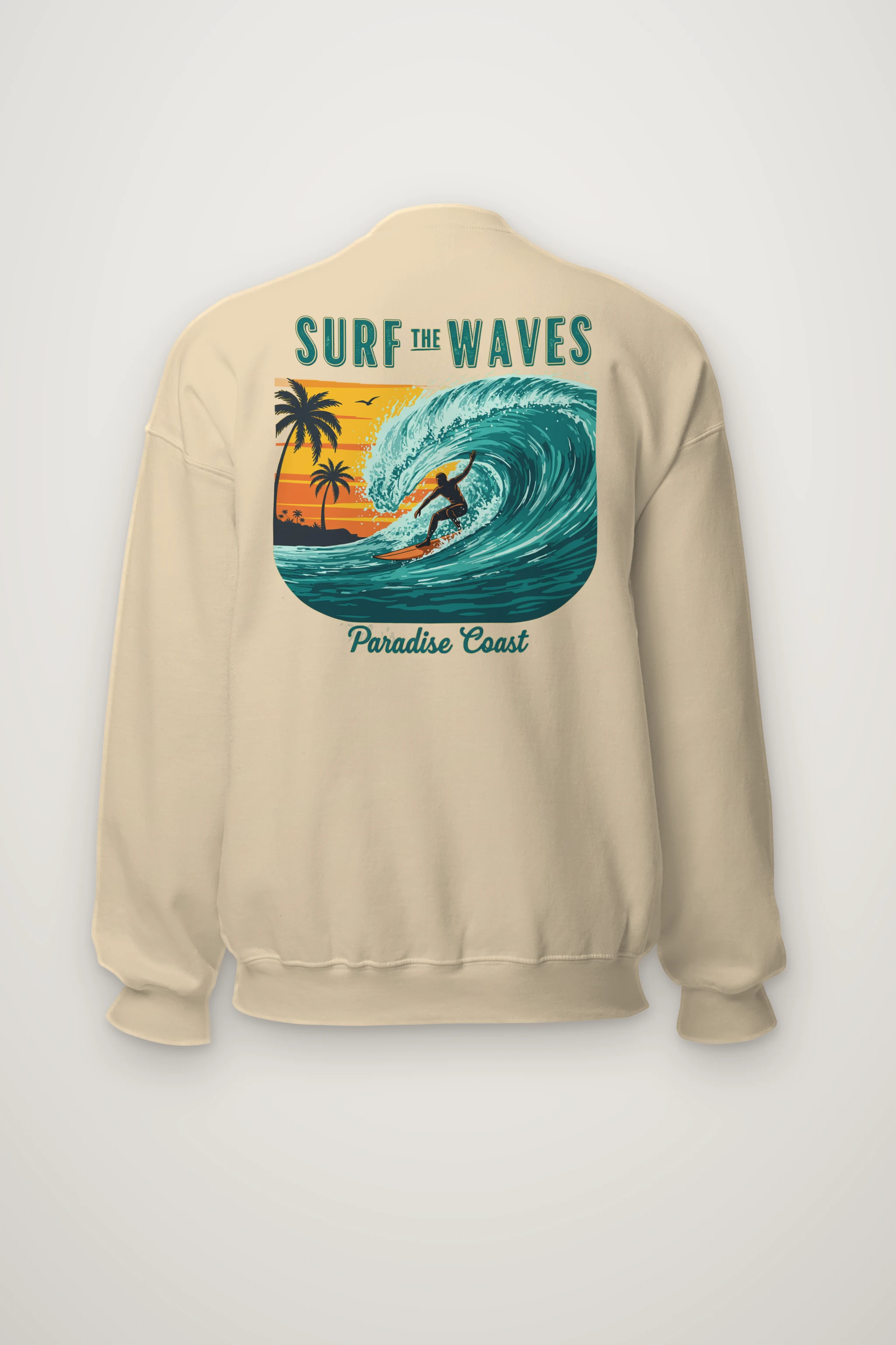"Surf The Waves" Heavy Blend Unisex Crewneck Sweatshirt