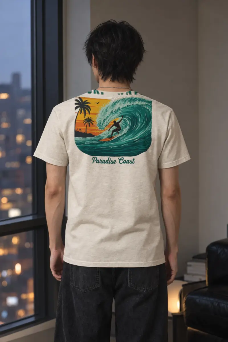 "Surf The Waves" Heavyweight Unisex Crewneck T-shirt
