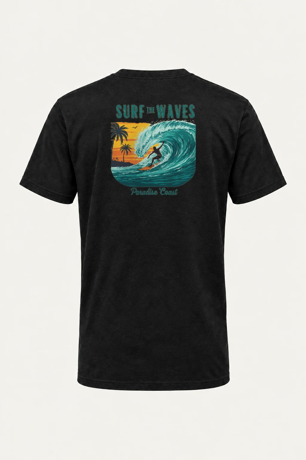"Surf The Waves" Heavyweight Unisex Crewneck T-shirt | Gildan 5000
