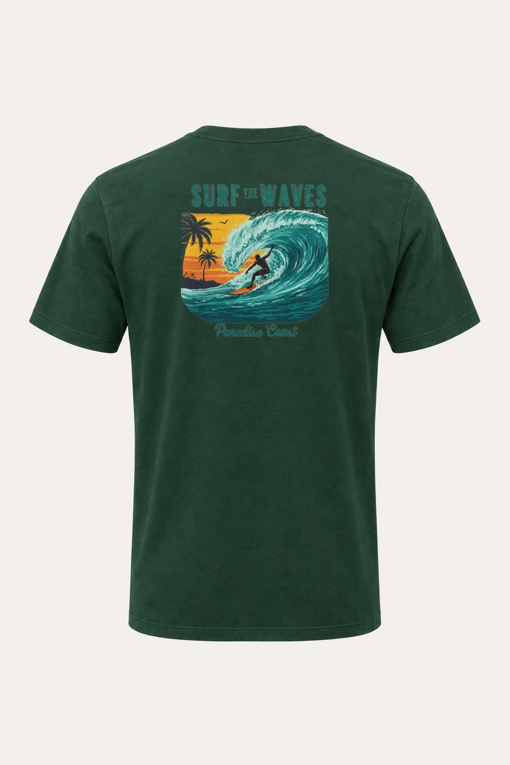 "Surf The Waves" Heavyweight Unisex Crewneck T-shirt | Gildan 5000