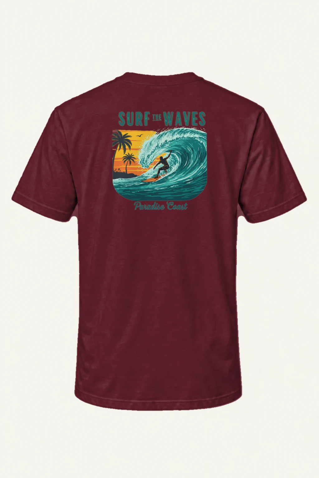 "Surf The Waves" Heavyweight Unisex Crewneck T-shirt | Gildan 5000