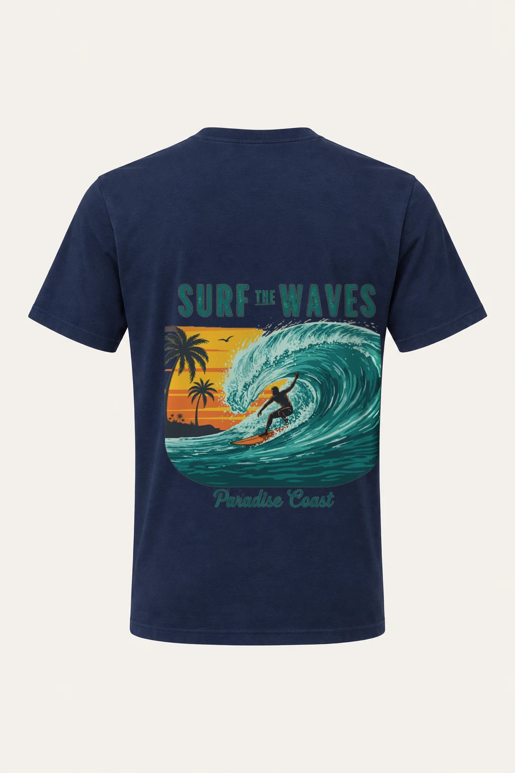 "Surf The Waves" Heavyweight Unisex Crewneck T-shirt | Gildan 5000