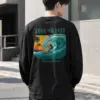 "Surf The Waves" Unisex Longsleeve T-shirt | Gildan 2400