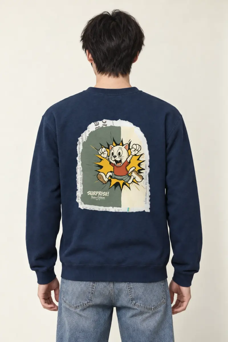 "Surprise Cat Hero" Heavy Blend Unisex Crewneck Sweatshirt
