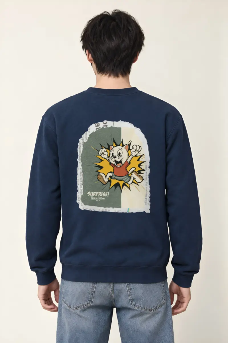 "Surprise Cat Hero" Heavy Blend Unisex Crewneck Sweatshirt