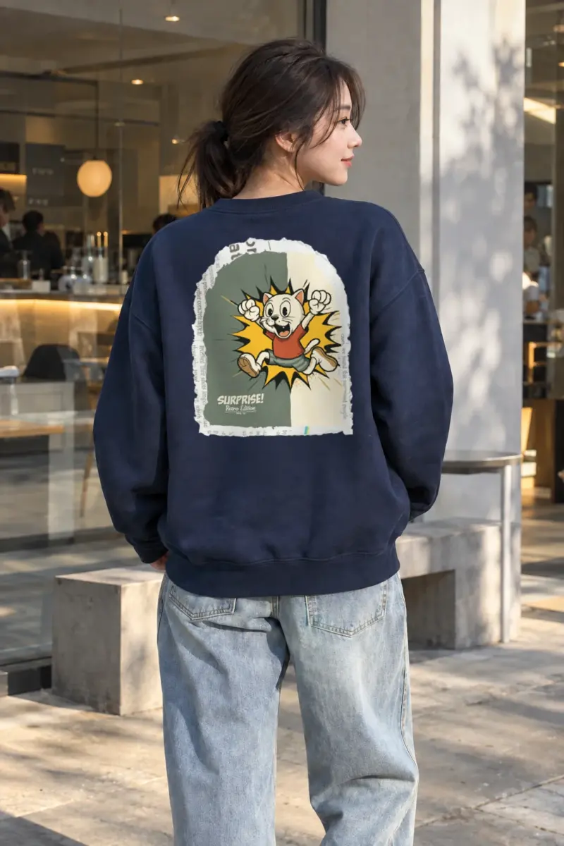 “Surprise Cat Hero” Heavy Blend Unisex Crewneck Sweatshirt | Gildan 18000
