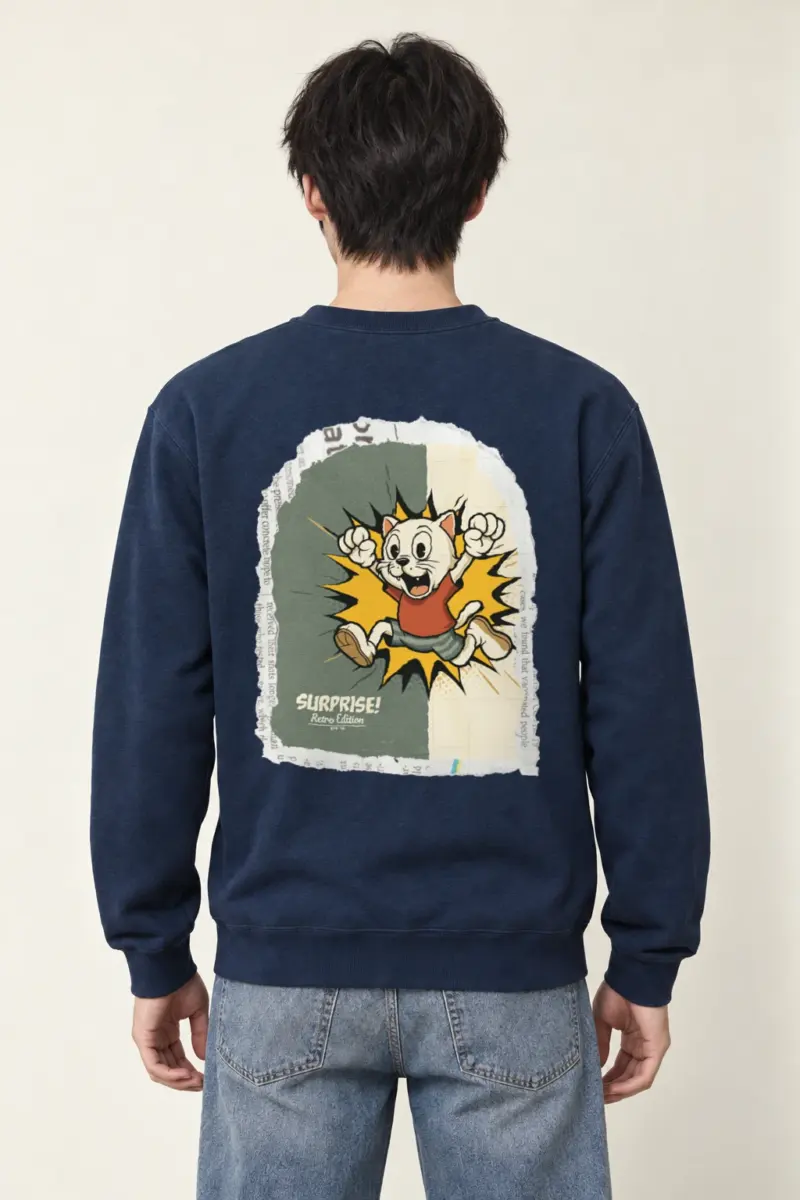 "Surprise Cat Hero" Heavy Blend Unisex Crewneck Sweatshirt