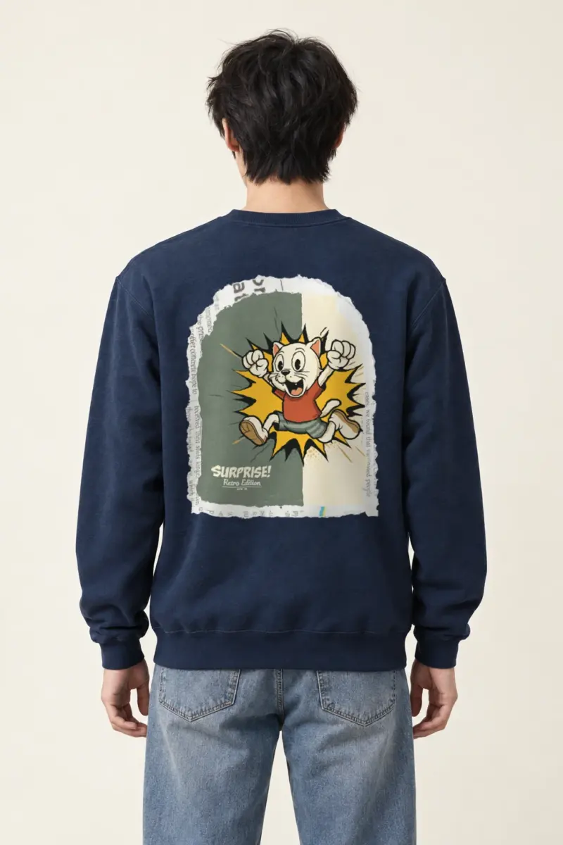 "Surprise Cat Hero" Heavy Blend Unisex Crewneck Sweatshirt | Gildan 18000