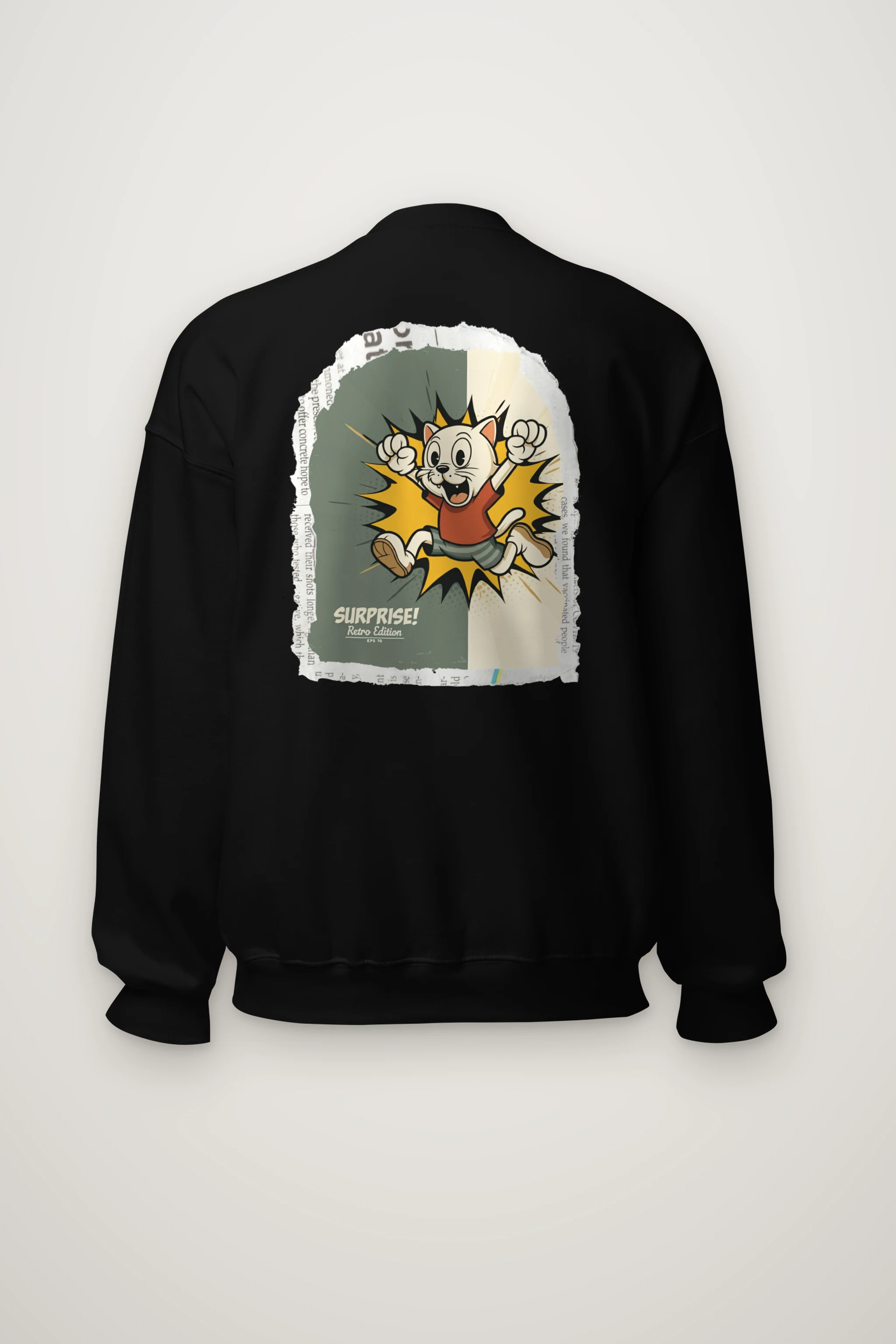 "Surprise Cat Hero" Heavy Blend Unisex Crewneck Sweatshirt