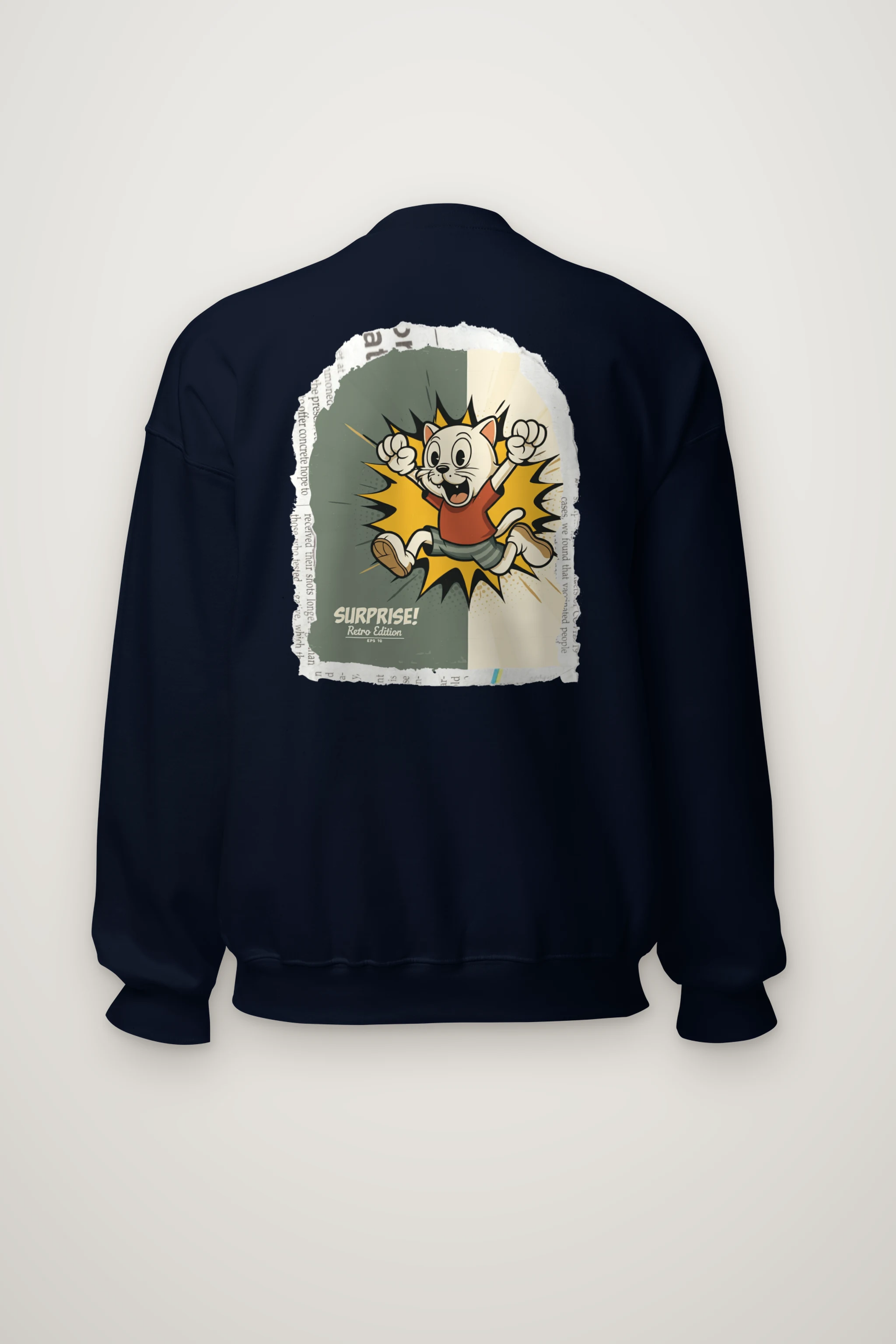 "Surprise Cat Hero" Heavy Blend Unisex Crewneck Sweatshirt