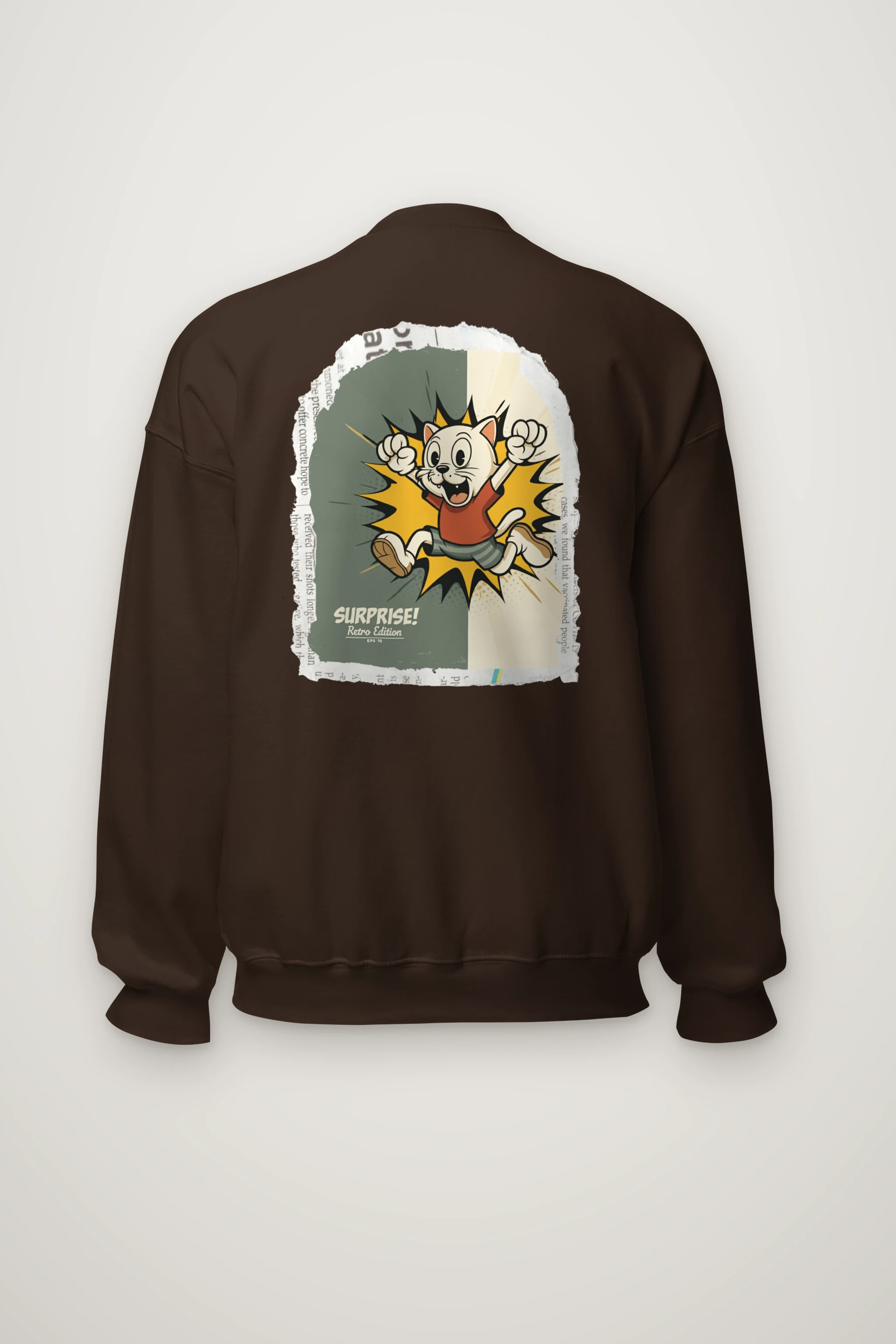 "Surprise Cat Hero" Heavy Blend Unisex Crewneck Sweatshirt