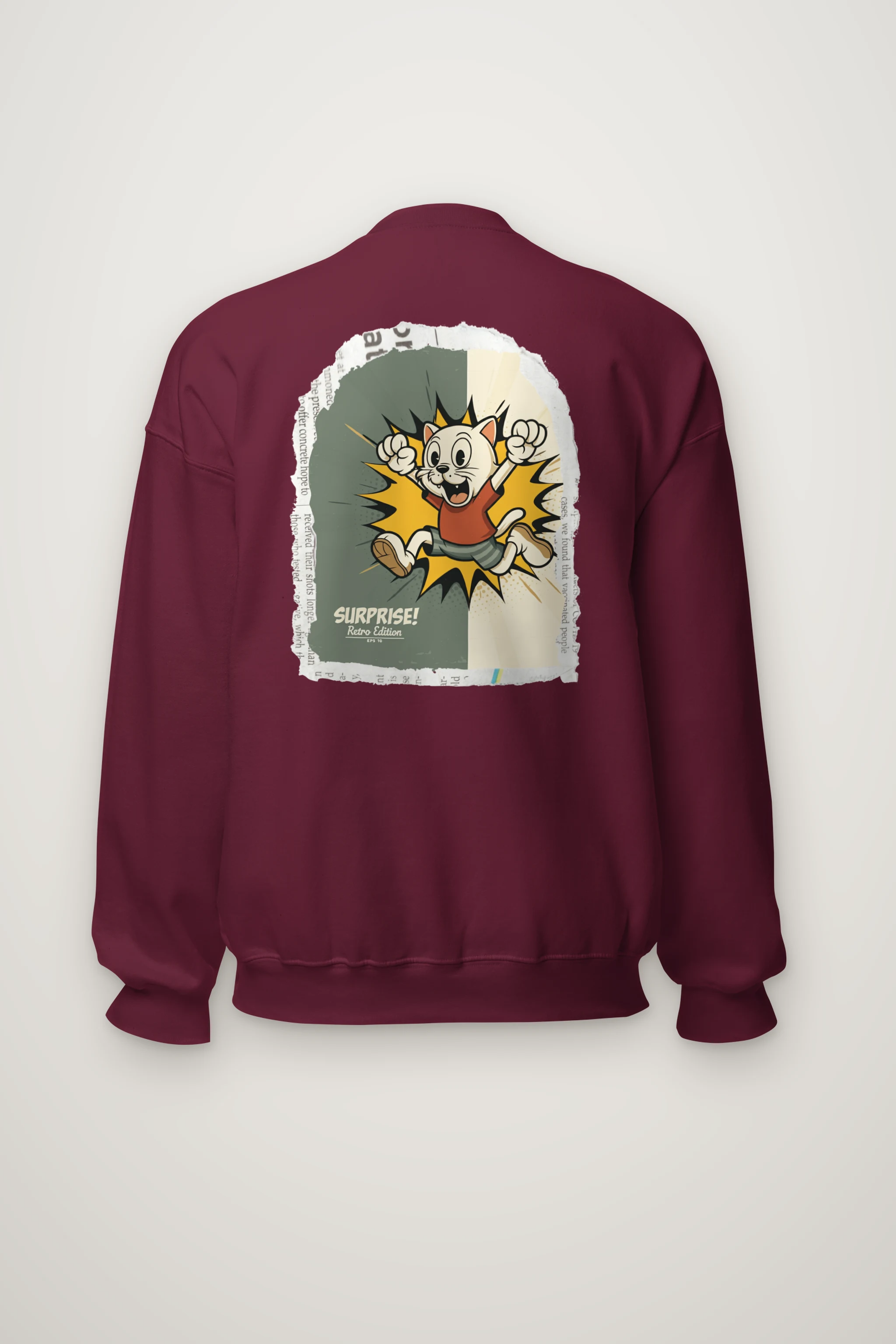 "Surprise Cat Hero" Heavy Blend Unisex Crewneck Sweatshirt