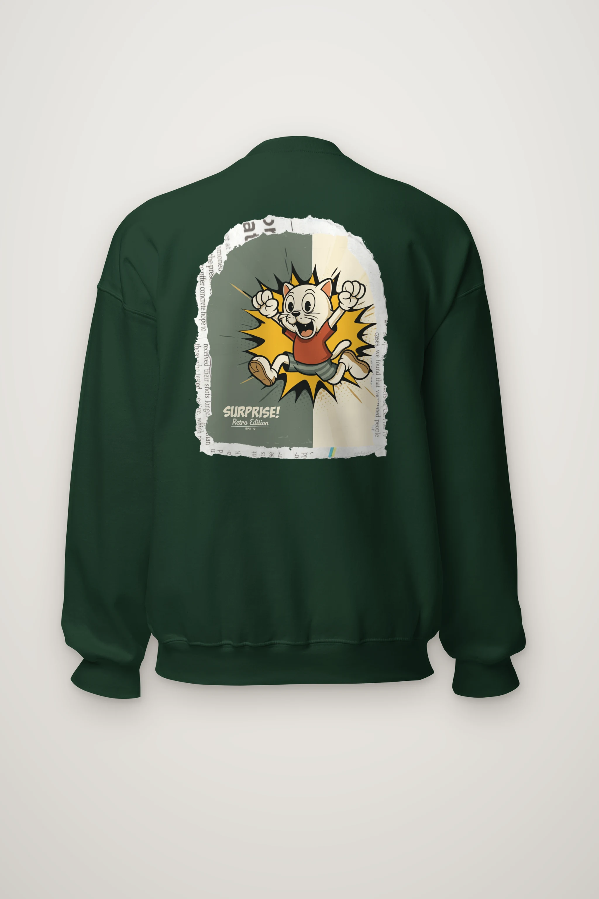 "Surprise Cat Hero" Heavy Blend Unisex Crewneck Sweatshirt