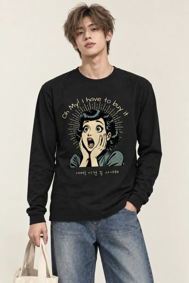 "Surprised Comic Woman" Unisex Longsleeve T-shirt