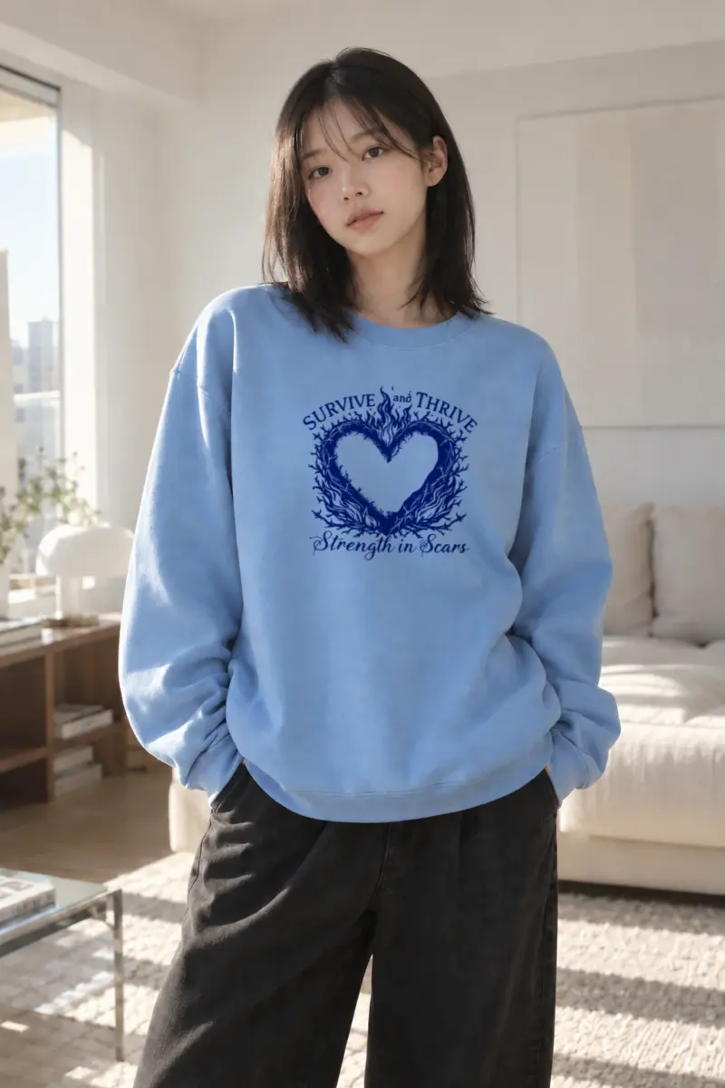 "Survive And Thrive" Heavy Blend Unisex Crewneck Sweatshirt | Gildan 18000
