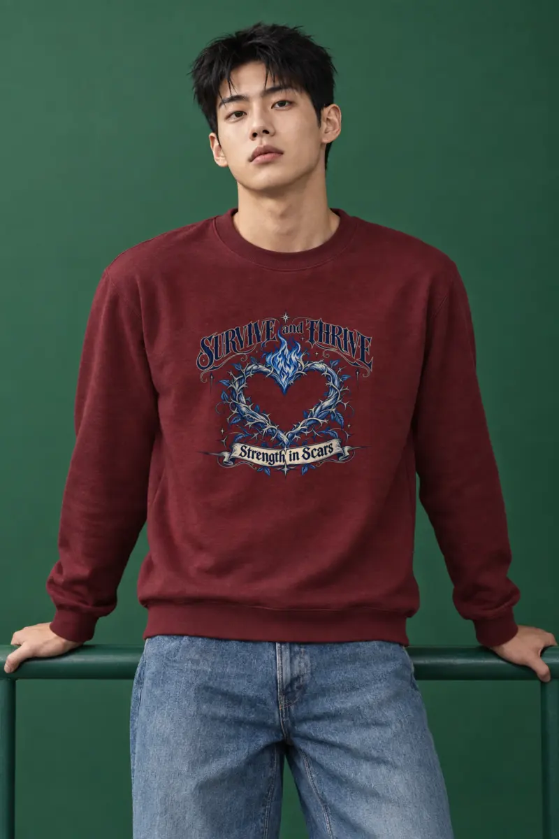 "Survive and Thrive" Heavy Blend Unisex Crewneck Sweatshirt