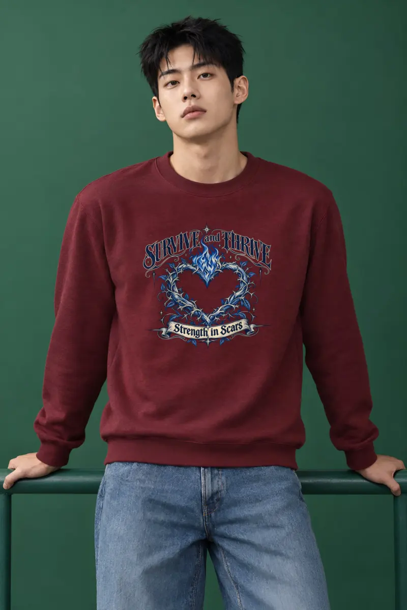 "Survive and Thrive" Heavy Blend Unisex Crewneck Sweatshirt
