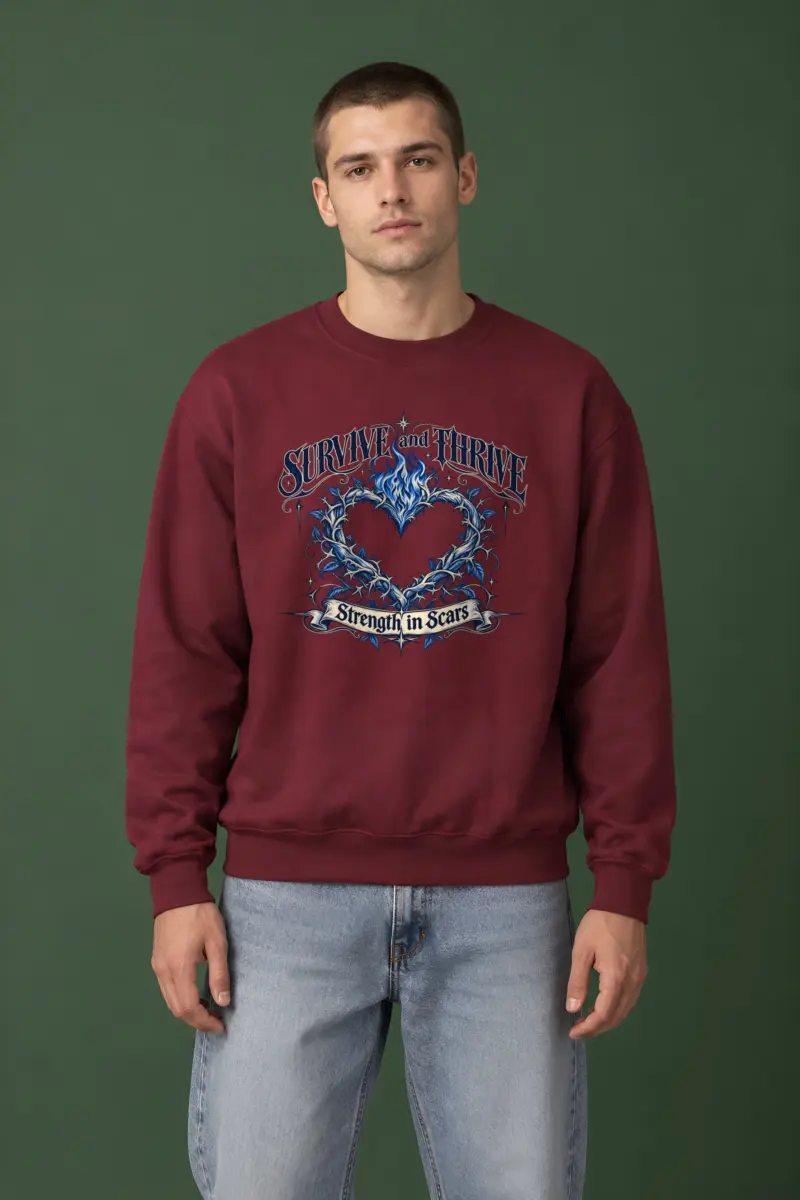 "Survive and Thrive" Heavy Blend Unisex Crewneck Sweatshirt