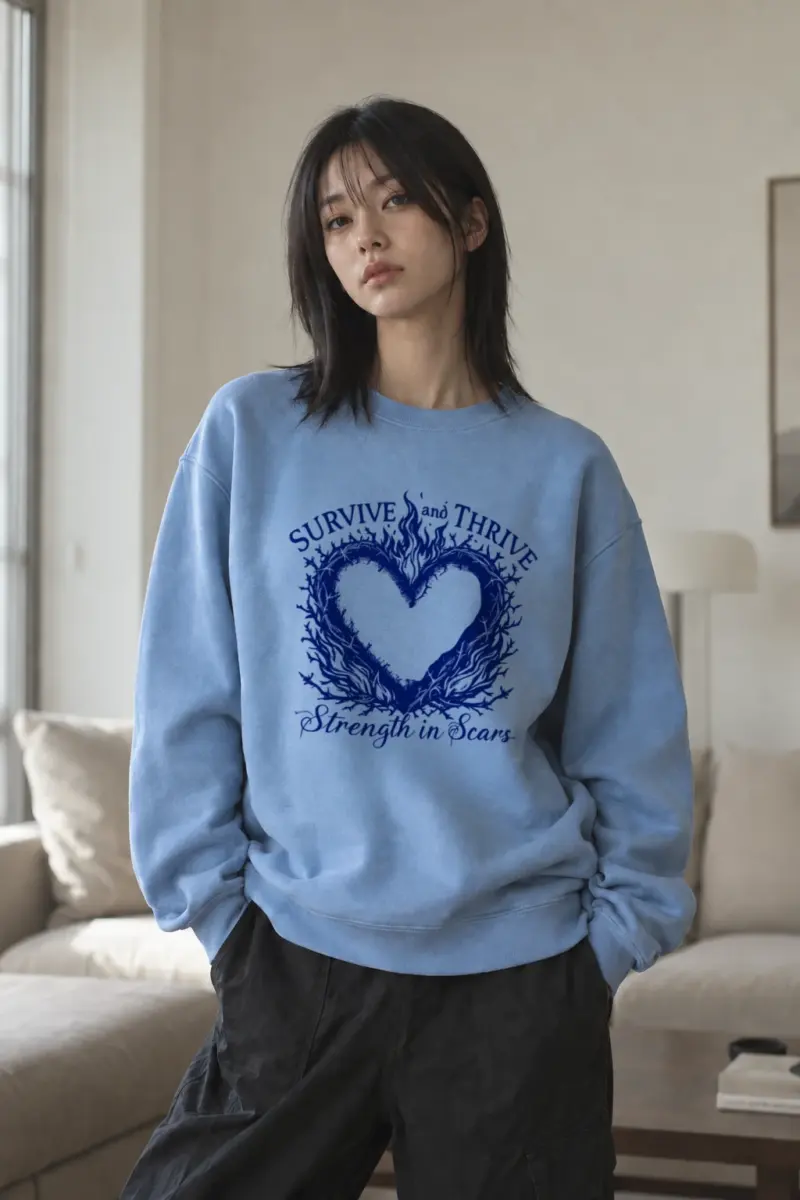 "Survive And Thrive" Heavy Blend Unisex Crewneck Sweatshirt | Gildan 18000