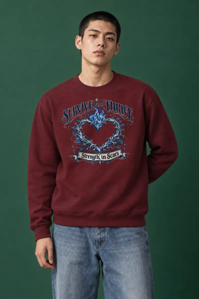 "Survive and Thrive" Heavy Blend Unisex Crewneck Sweatshirt