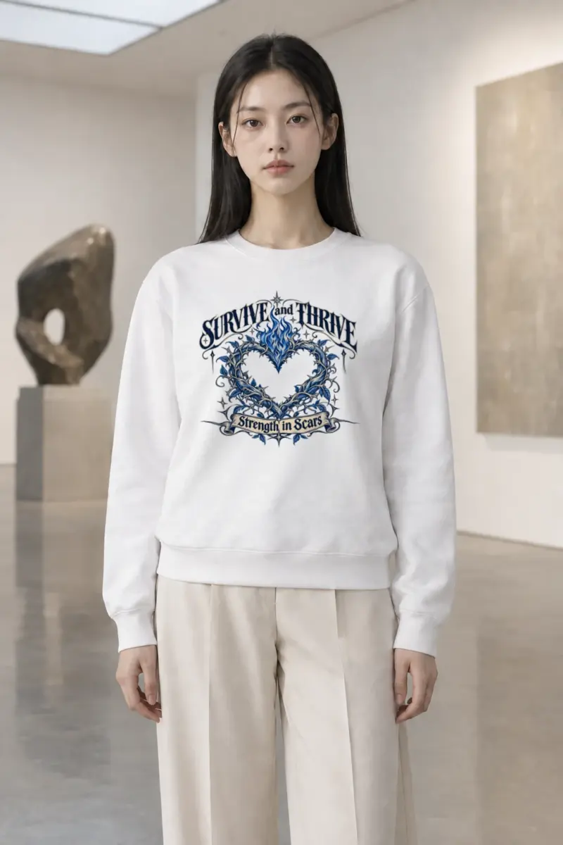 "Survive and Thrive" Heavy Blend Unisex Crewneck Sweatshirt | Gildan 18000