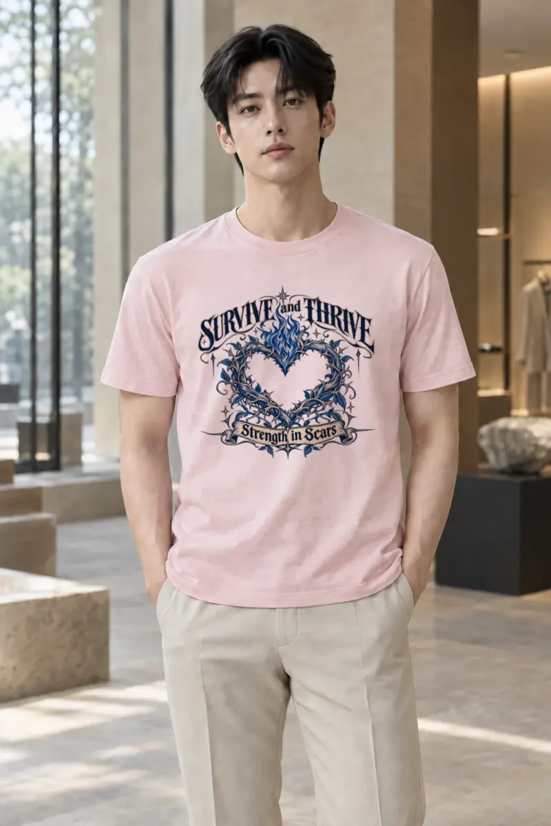 "Survive And Thrive" Heavyweight Unisex Crewneck T-shirt | Gildan 5000
