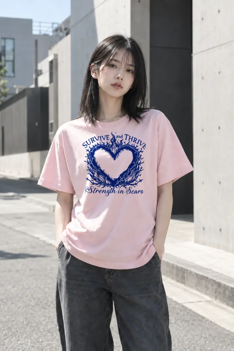 "Survive and Thrive" Heavyweight Unisex Crewneck T-shirt | Gildan 5000