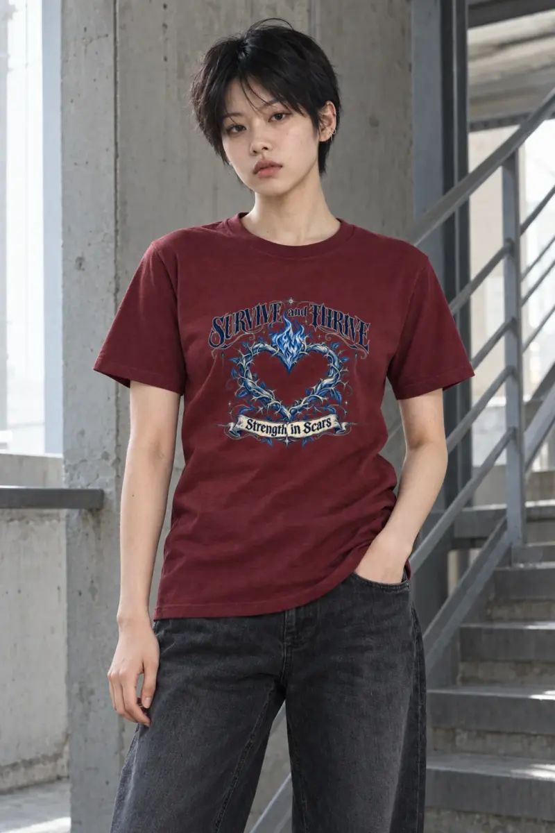 "Survive And Thrive" Heavyweight Unisex Crewneck T-shirt