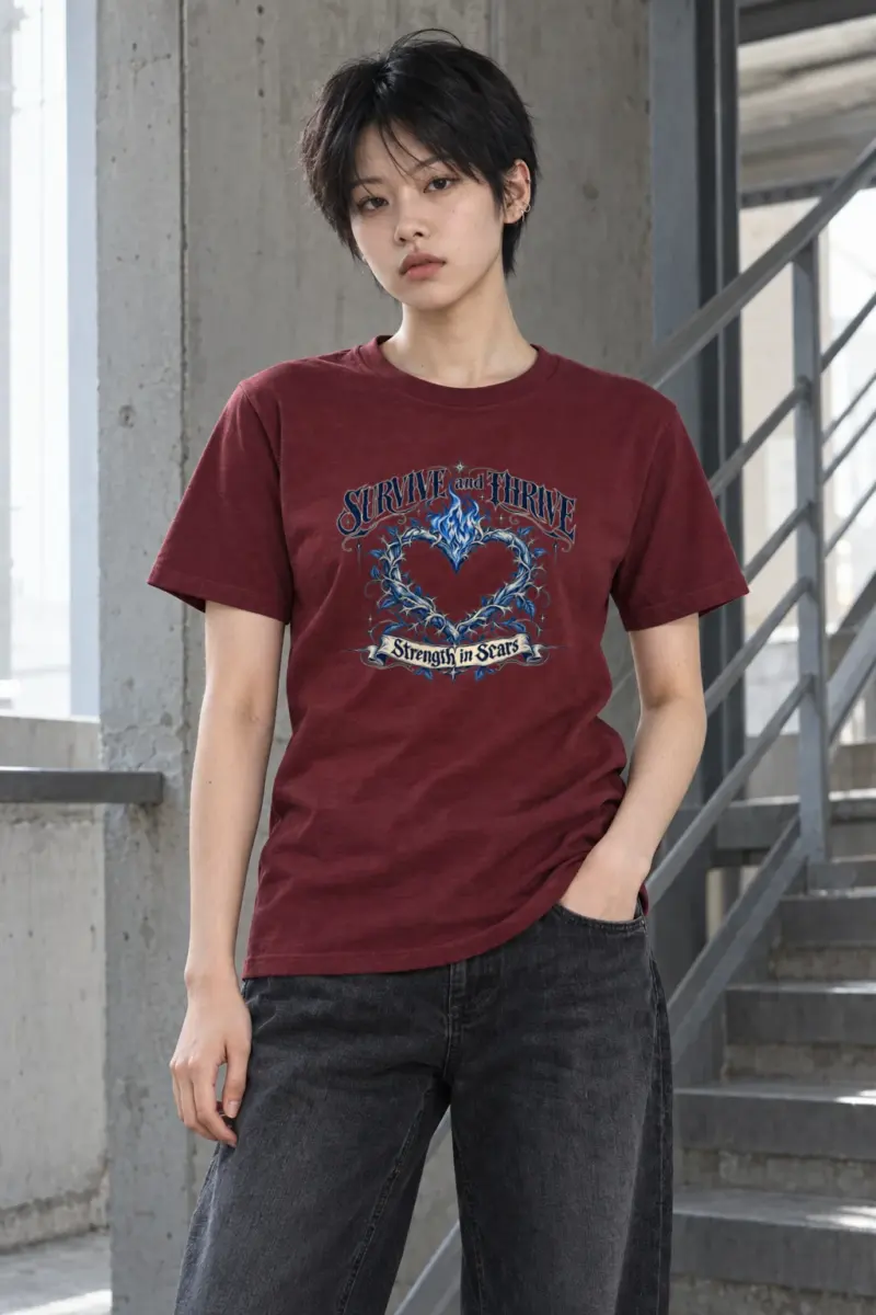 "Survive And Thrive" Heavyweight Unisex Crewneck T-shirt