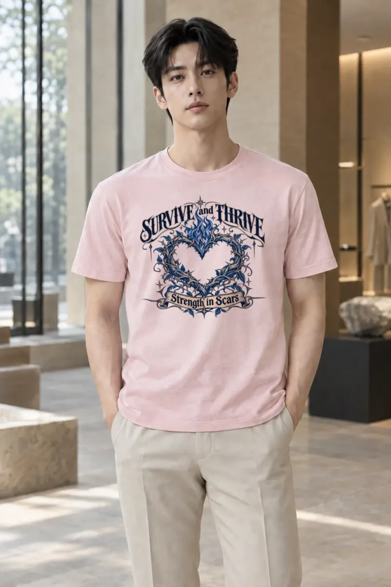 "Survive And Thrive" Heavyweight Unisex Crewneck T-shirt | Gildan 5000