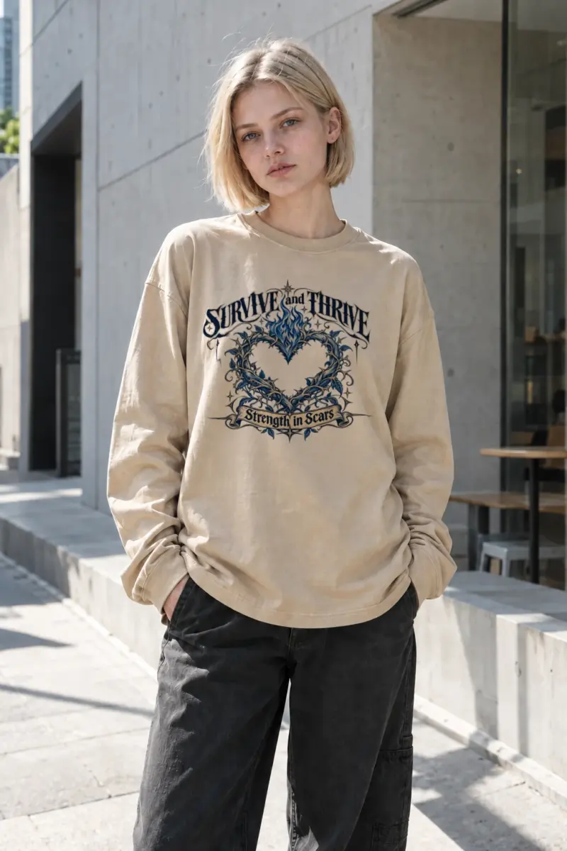 "Survive And Thrive" Unisex Longsleeve T-shirt | Gildan 2400