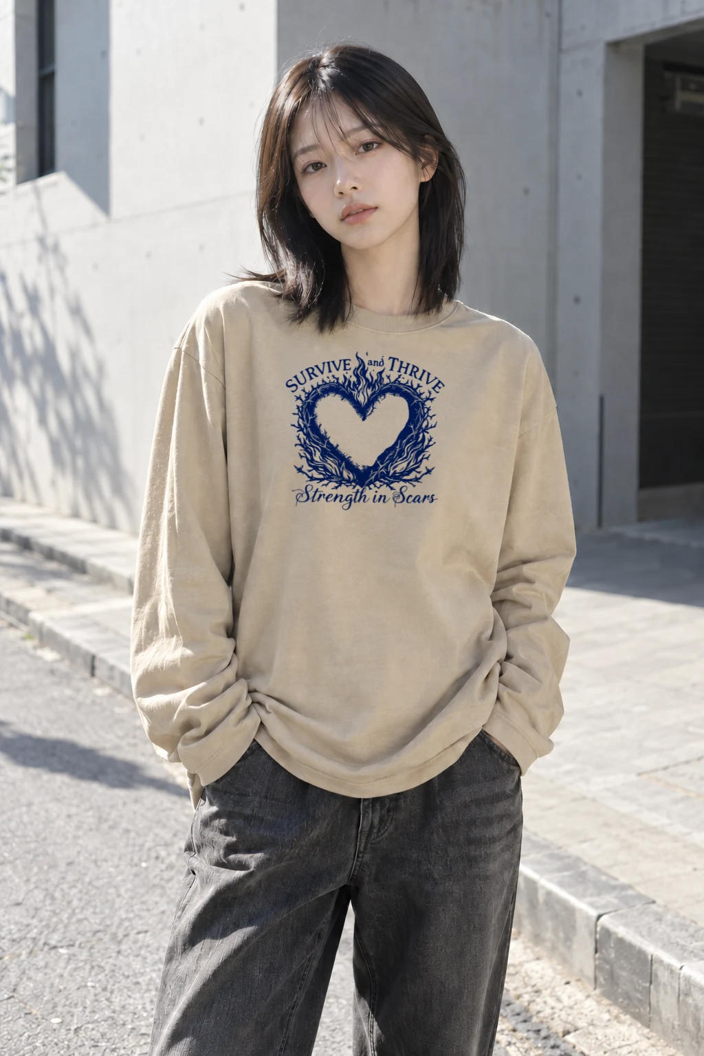 "Survive And Thrive" Unisex Longsleeve T-shirt | Gildan 2400