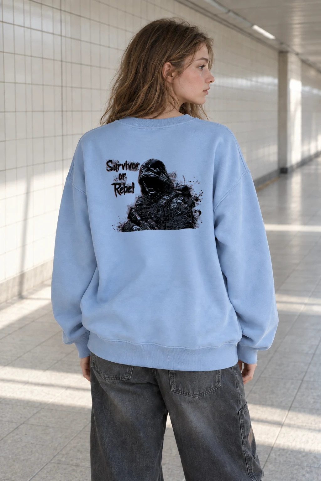 "Survivor Or Rebel" Heavy Blend Unisex Crewneck Sweatshirt | Gildan 18000