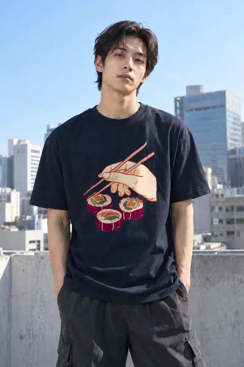 "Sushi Chopsticks" Heavyweight Unisex Crewneck T-shirt | Gildan 5000