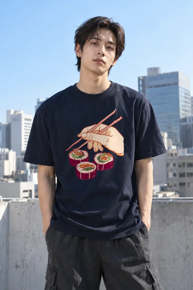 “Sushi Chopsticks” Heavyweight Unisex Crewneck T-shirt | Gildan 5000