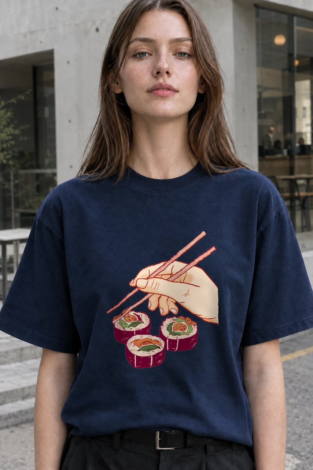 "Sushi Chopsticks" Heavyweight Unisex Crewneck T-shirt | Gildan 5000