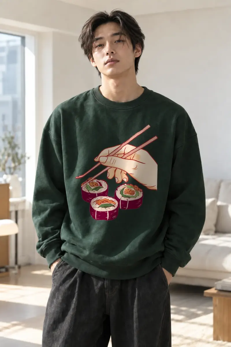 "Sushi Pick Hand" Heavy Blend Unisex Crewneck Sweatshirt | Gildan 18000