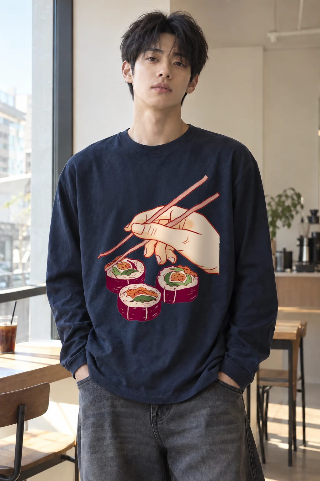 "Sushi Pick Up" Unisex Longsleeve T-shirt | Gildan 2400