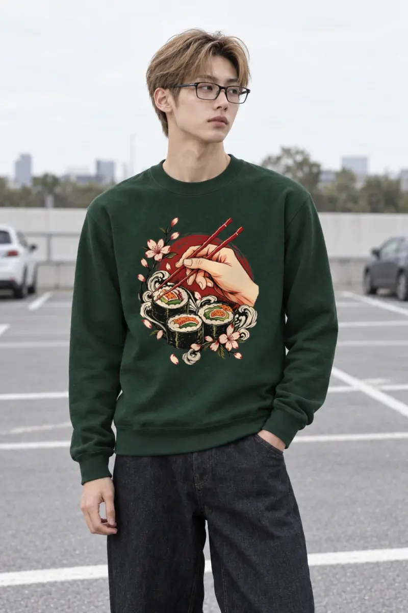 "Sushi Wave Hand" Heavy Blend Unisex Crewneck Sweatshirt