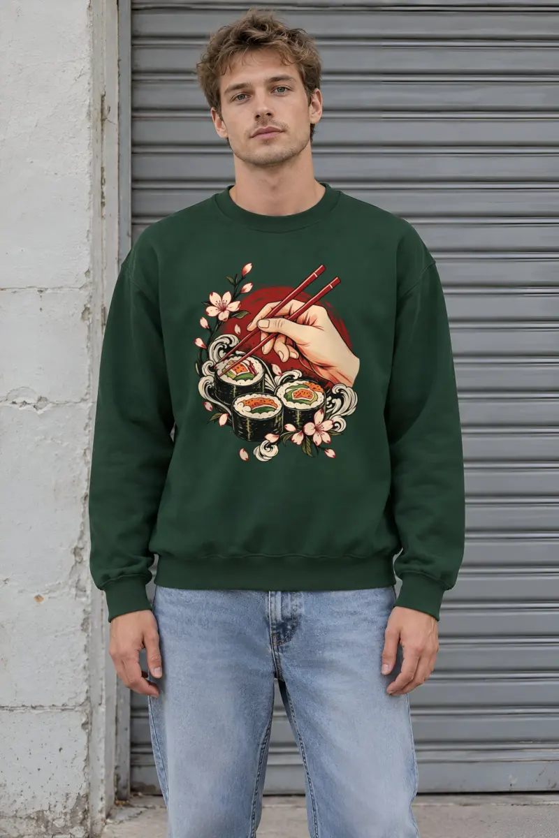 "Sushi Wave Hand" Heavy Blend Unisex Crewneck Sweatshirt