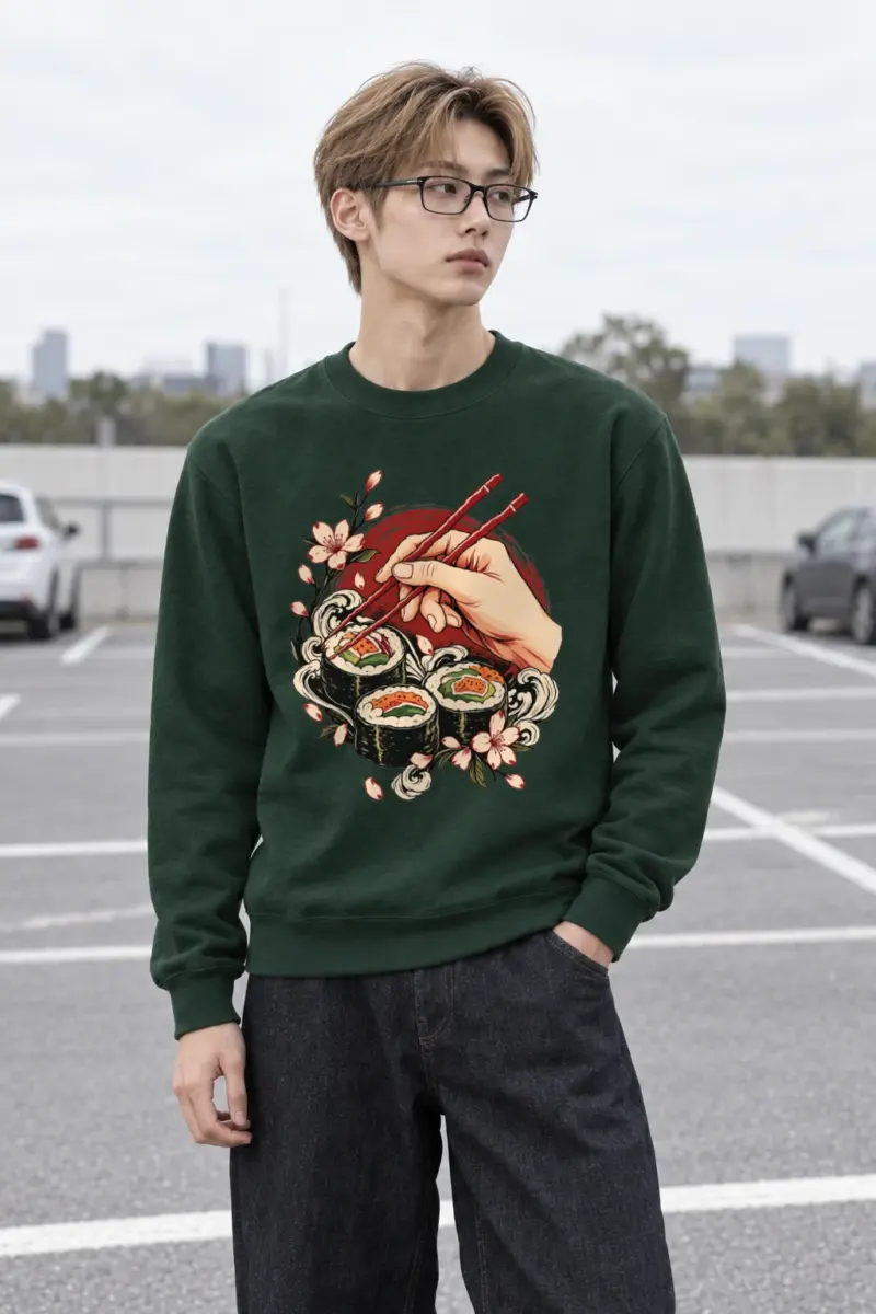 "Sushi Wave Hand" Heavy Blend Unisex Crewneck Sweatshirt