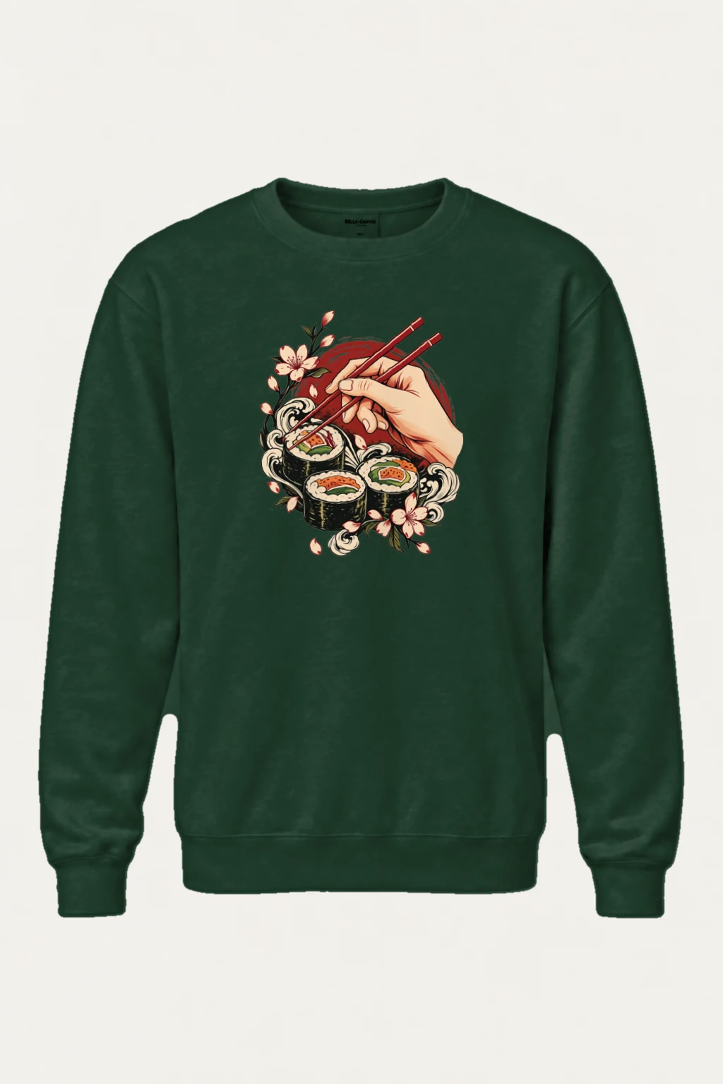 "Sushi Wave Hand" Heavy Blend Unisex Crewneck Sweatshirt | Gildan 18000