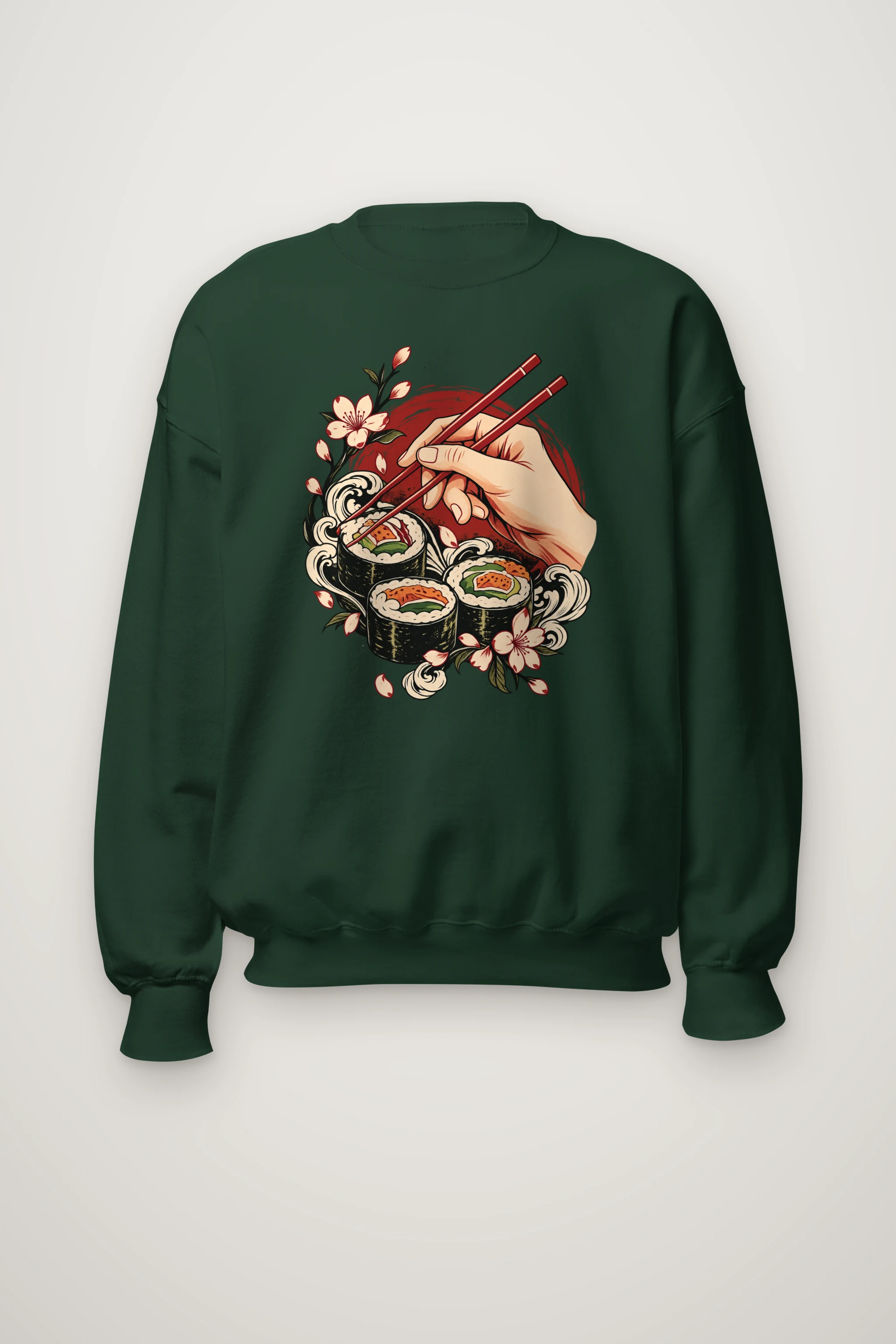 "Sushi Wave Hand" Heavy Blend Unisex Crewneck Sweatshirt
