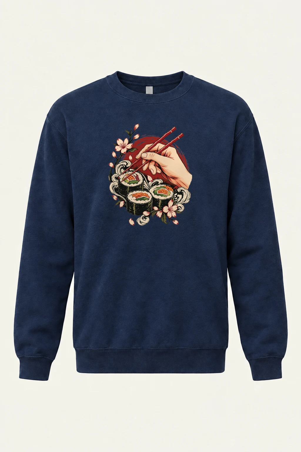 "Sushi Wave Hand" Heavy Blend Unisex Crewneck Sweatshirt | Gildan 18000