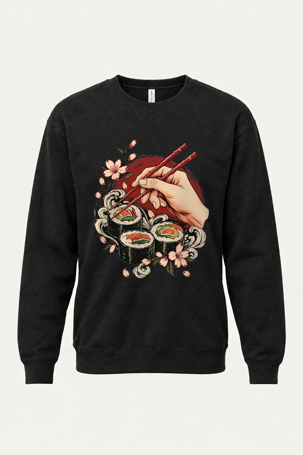 "Sushi Wave Hand" Heavy Blend Unisex Crewneck Sweatshirt | Gildan 18000