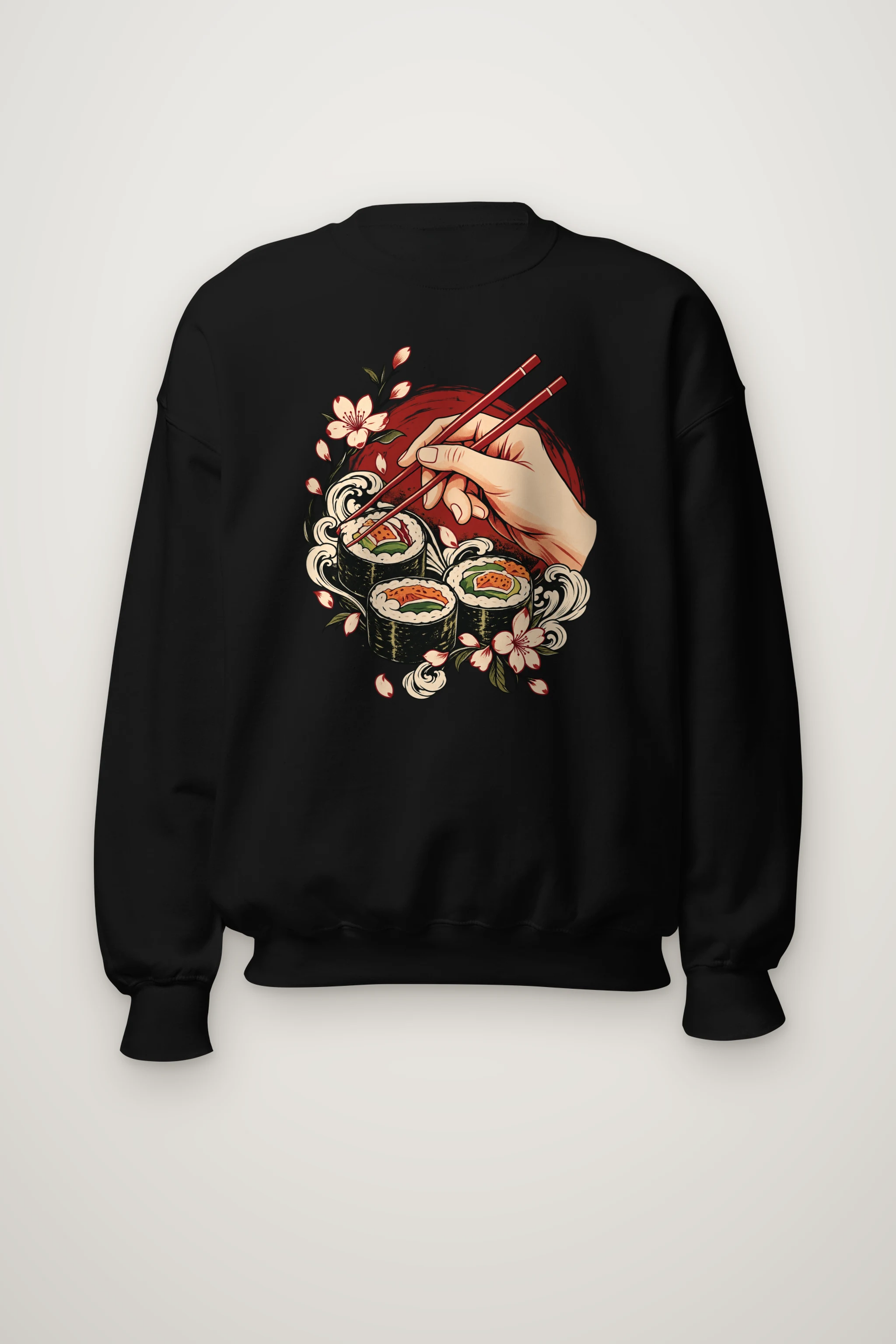"Sushi Wave Hand" Heavy Blend Unisex Crewneck Sweatshirt