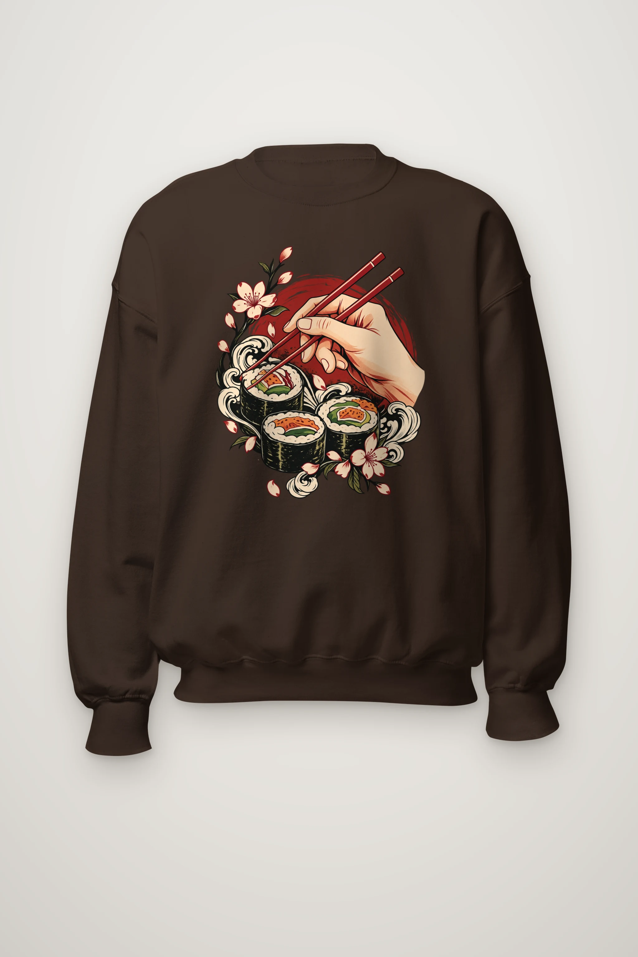 "Sushi Wave Hand" Heavy Blend Unisex Crewneck Sweatshirt